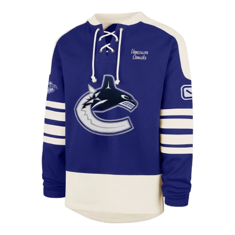 Vancouver Canucks Lace-Up Crewneck Sweatshirt Orca Logo