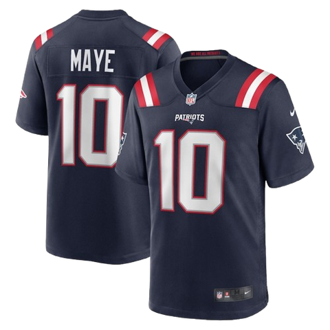 New England Patriots Drake Maye Nike Game Jersey Home - Navy