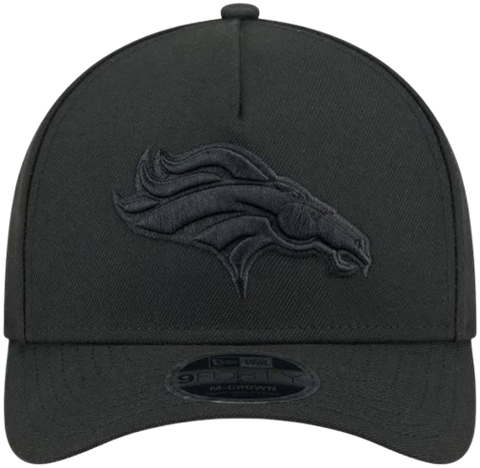 Denver Broncos M-Crown 9FORTY Adjustable One Size Hat - Black on Black