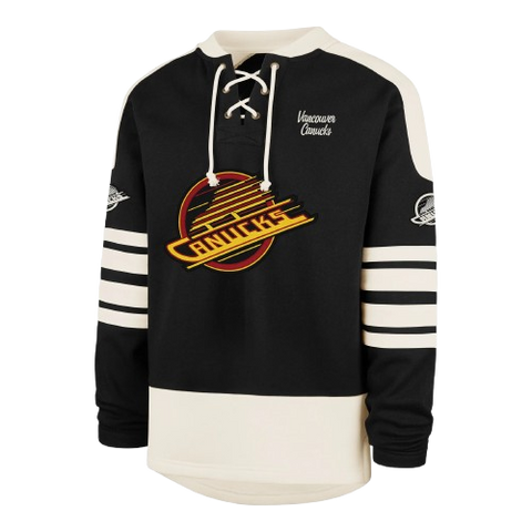 Vancouver Canucks Lace-Up Crewneck Sweatshirt Skate Logo