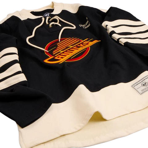 Vancouver Canucks Lace-Up Crewneck Sweatshirt Skate Logo