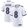 Baltimore Ravens Lamar Jackson Road Game Jersey - White