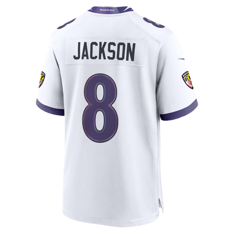 Baltimore Ravens Lamar Jackson Road Game Jersey - White