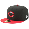 Cincinnati Reds New Era 59FIFTY Pro Fit Hat - Black & Red