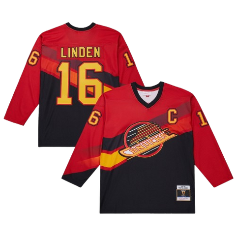Trevor Linden Vancouver Canucks Red Mitchell & Ness 1995-96 Vintage Jersey - Red & Black
