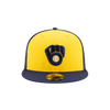 Milwaukee Brewers New Era 59FIFTY Pro Fit Hat - Navy & Yellow