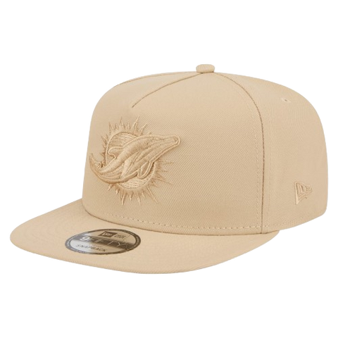 Miami Dolphins New Era Colour Pack A-Frame 9FIFTY Snapback Hat - Khaki