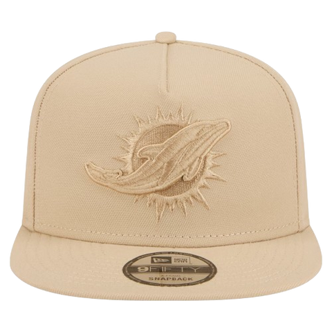 Miami Dolphins New Era Colour Pack A-Frame 9FIFTY Snapback Hat - Khaki