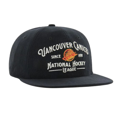 Vancouver Canucks '47 CAPTAIN Corduroy Snapback - Black