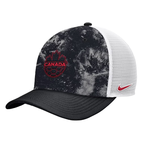 Nike Soccer Canada Rise Trucker Sized Adjustable Hat - Black & White