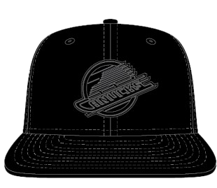 Vancouver Canucks New Era 59FIFTY Skate Logo Pro Fit Hat - Black on Black