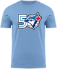 Toronto Blue Jays 50th Anniversary Bulletin T-Shirt - Light Blue