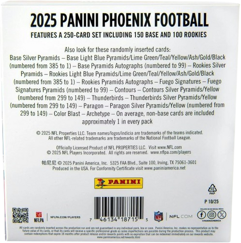 2025 Panini Phoenix Football Mega Box