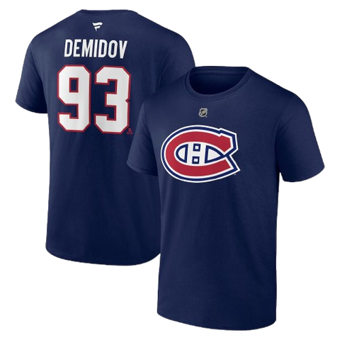 Montreal Canadiens Ivan Demidov #93 Player Tee - Navy