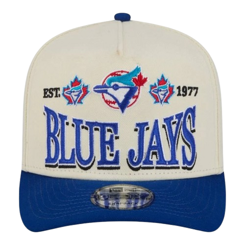 Toronto Blue Jays New Era 9FIFTY A-Frame Snapback Tri-Logo Hat - Cream & Blue