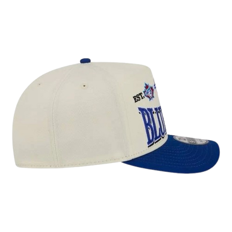 Toronto Blue Jays New Era 9FIFTY A-Frame Snapback Tri-Logo Hat - Cream & Blue