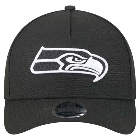 Seattle Seahawks New Era 9 FORTY M-Crown Hat Snapback - Black & White