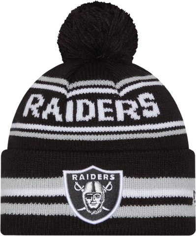 Las Vegas Raiders New Era Cuffed Knit Toque with Pom – Black