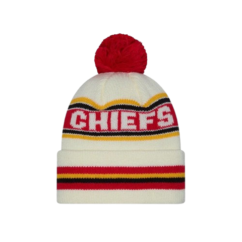 Kansas City Chiefs New Era Cuffed Knit Toque with Pom – Cream