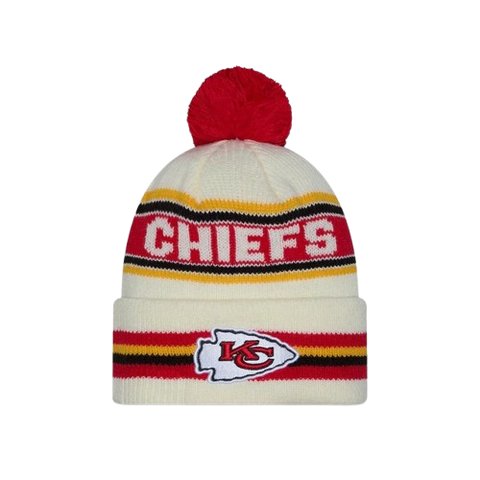 Kansas City Chiefs New Era Cuffed Knit Toque with Pom – Cream