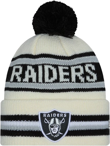 Las Vegas Raiders New Era Cuffed Knit Toque with Pom – Cream