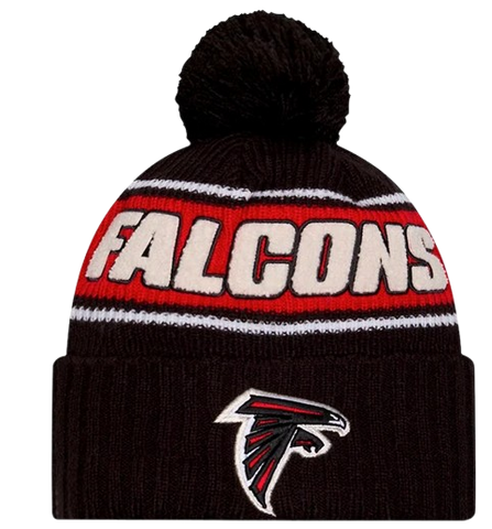 Atlanta Falcons Sideline Cuffed Knit Toque with Pom – Black