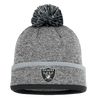 Las Vegas Raiders Fanatics Cuffed Knit Toque with Pom - Heather Grey
