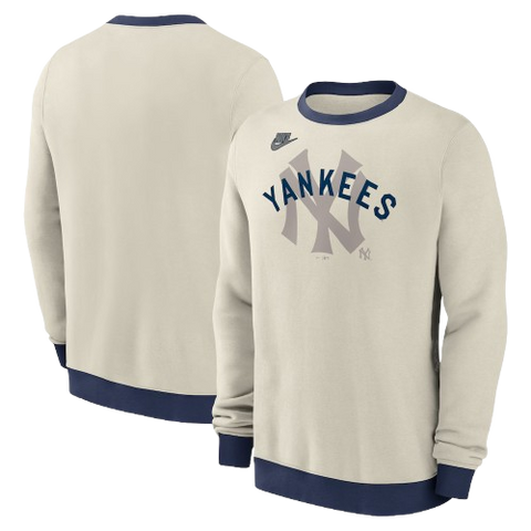 New York Yankees Nike Cooperstown Collection Pullover Sweatshirt - Cream