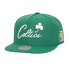 Boston Celtics Script Mitchell & Ness Snapback - Green
