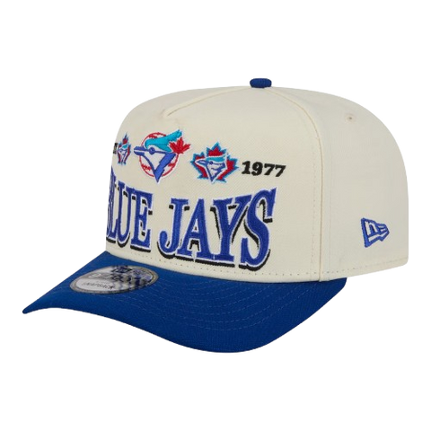 Toronto Blue Jays New Era 9FIFTY A-Frame Snapback Tri-Logo Hat - Cream & Blue