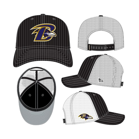 Baltimore Ravens New Era 9SEVENTY Stretch-Snap Deceptor Letter Logo Trucker Hat- Black
