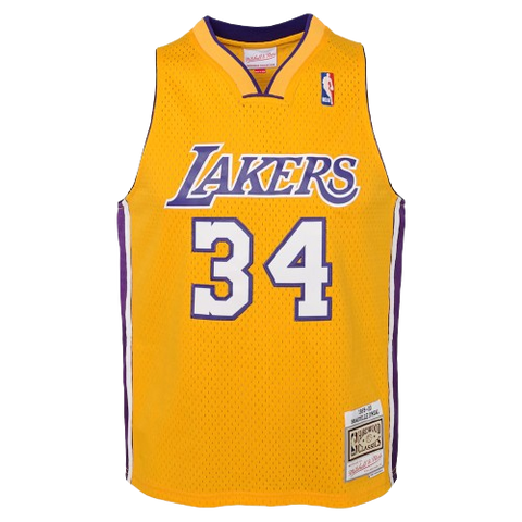 Youth Fit Shaquille O'Neal Los Angeles Lakers Mitchell & Ness '99/00 Hardwood Classic Jersey - Gold