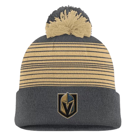 Vegas Golden Knights Striped Cuffed Knit Toque with Pom