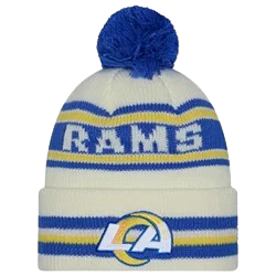 Los Angeles Rams New Era Cuffed Knit Toque with Pom – Cream