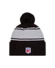 Los Vegas Raiders New Era Fleece Lined Cuffed Knit Toque with Pom - Black