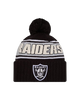 Los Vegas Raiders New Era Fleece Lined Cuffed Knit Toque with Pom - Black