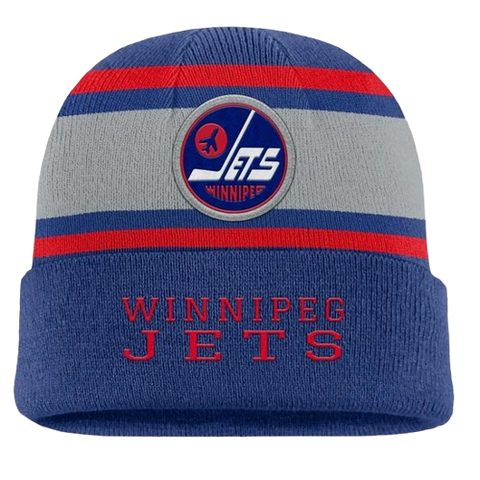 Winnipeg Jets Vintage Fanatics Single Fold Toque - Striped