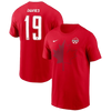Nike Soccer Canada Alphonso Davies Name & Number T-Shirt - Red