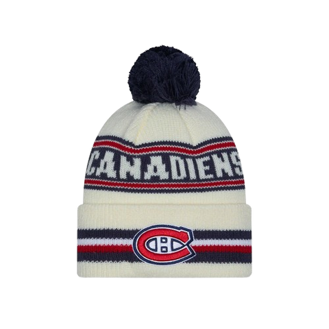 Montreal Canadiens Cuffed Knit Toque with Pom – Cream