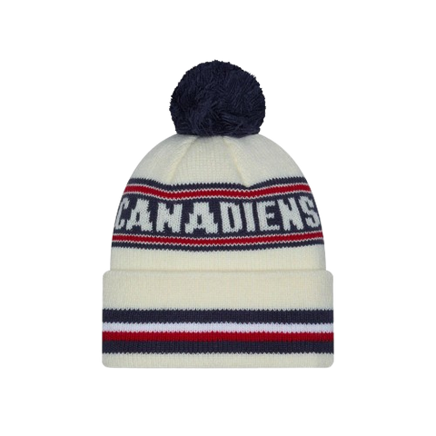 Montreal Canadiens Cuffed Knit Toque with Pom – Cream