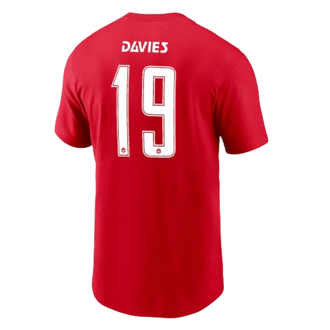 Nike Soccer Canada Alphonso Davies Name & Number T-Shirt - Red