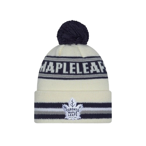 Toronto Maple Leafs Cuffed Knit Toque with Pom – Cream