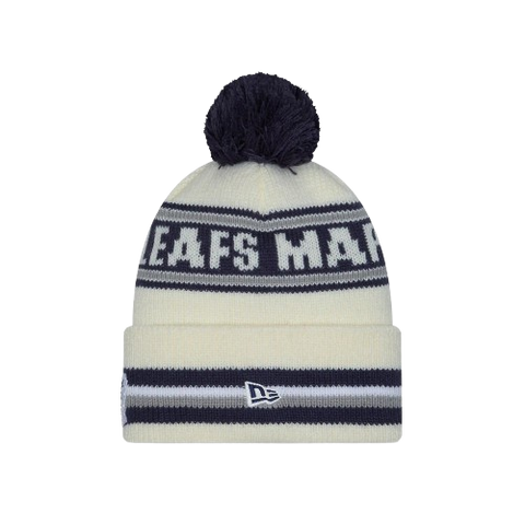 Toronto Maple Leafs Cuffed Knit Toque with Pom – Cream