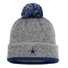 Dallas Cowboys Fanatics Cuffed Knit Toque with Pom - Heather Grey