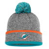 Miami Dolphins Fanatics Cuffed Knit Toque with Pom - Heather Grey