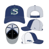 Seattle Seahawks New Era 9SEVENTY Stretch-Snap Deceptor Letter Logo Trucker Hat- Blue