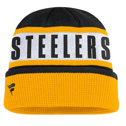 Pittsburgh Steelers Fanatics Oskie Cuffed Knit Toque - Black & Yellow