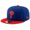 Philadelphia Phillies New Era 59FIFTY Pro Fit Hat Alternate - Blue & Red