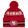 San Francisco 49ers Cuffed Knit Tri-Colour Toque with Pom – Scarlet