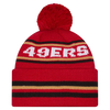 San Francisco 49ers Cuffed Knit Tri-Colour Toque with Pom – Scarlet